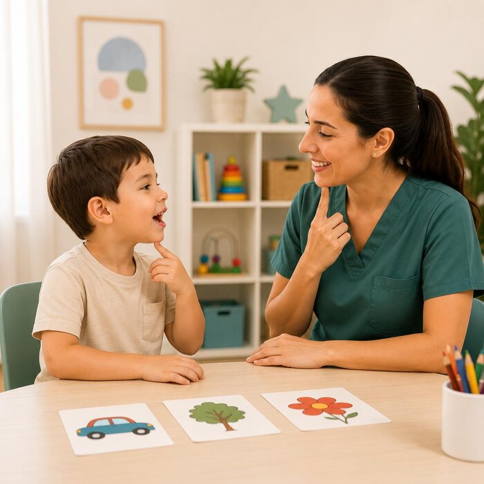 Sesi&oacute;n de terapia con un ni&ntilde;o